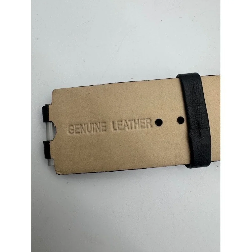 Versace Black Leather Watch Strap Gold Buckle‎ Embossed Baroque Replacement Band